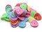 50 15mm Bright Color Mixed Wavy Disc Flat Round Coin Plastic Beads